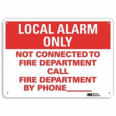 LYLE U11048NA14x10 Local Alarm Only Sign 10 x 14in Aluminum