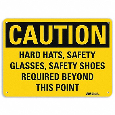 LYLE U11054NA14x10 Caution Sign 10 in x 14 in Aluminum