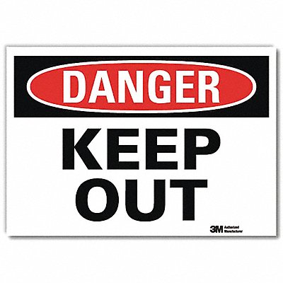 LYLE U11056RD10X7 Danger Sign 7 in x 10 in Reflective Sheeting