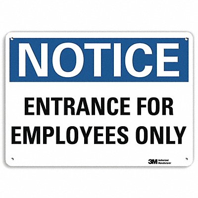 LYLE U11057NP14X10 Notice Sign 10 in x 14 in Plastic