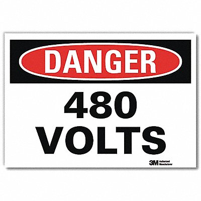 LYLE U11077RD10X7 J2716 Warning Sign 7inx10inReflective Sheeting