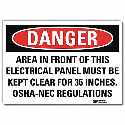 LYLE U11084RD10X7 Danger Sign 7inx10in Reflective Sheeting