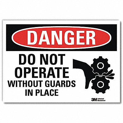 LYLE U11085RD10X7 Danger Sign 7inx10in Reflective Sheeting