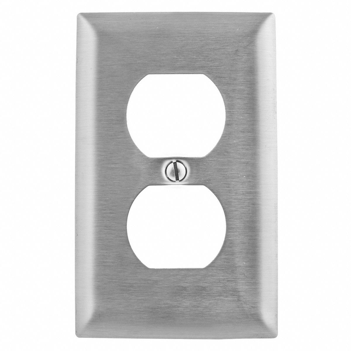 HUBBELL SSJ8 Dup Recept Wall Plate Jmb Silver 1 Gang Smooth