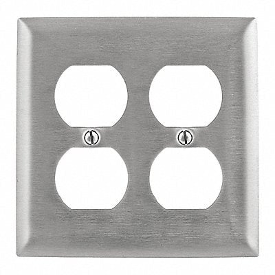 HUBBELL WIRING DEVICE-KELLEMS SSJ82 Wall Plate Covers Jumbo Ss 2 Gang
