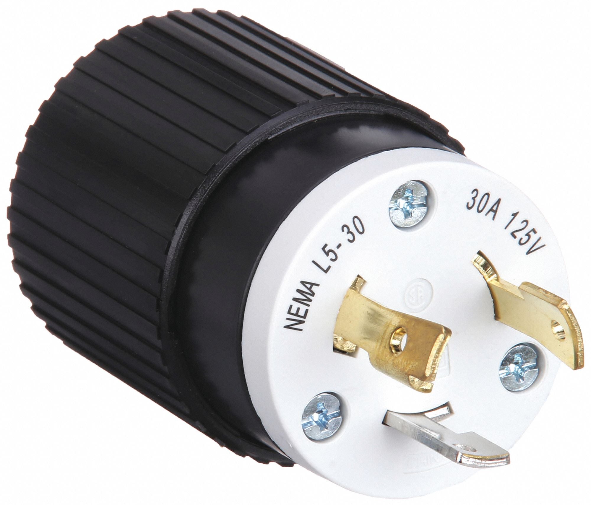 HUBBELL L530P WT Plg Strt 30 A Blk White Nylon 3Blds