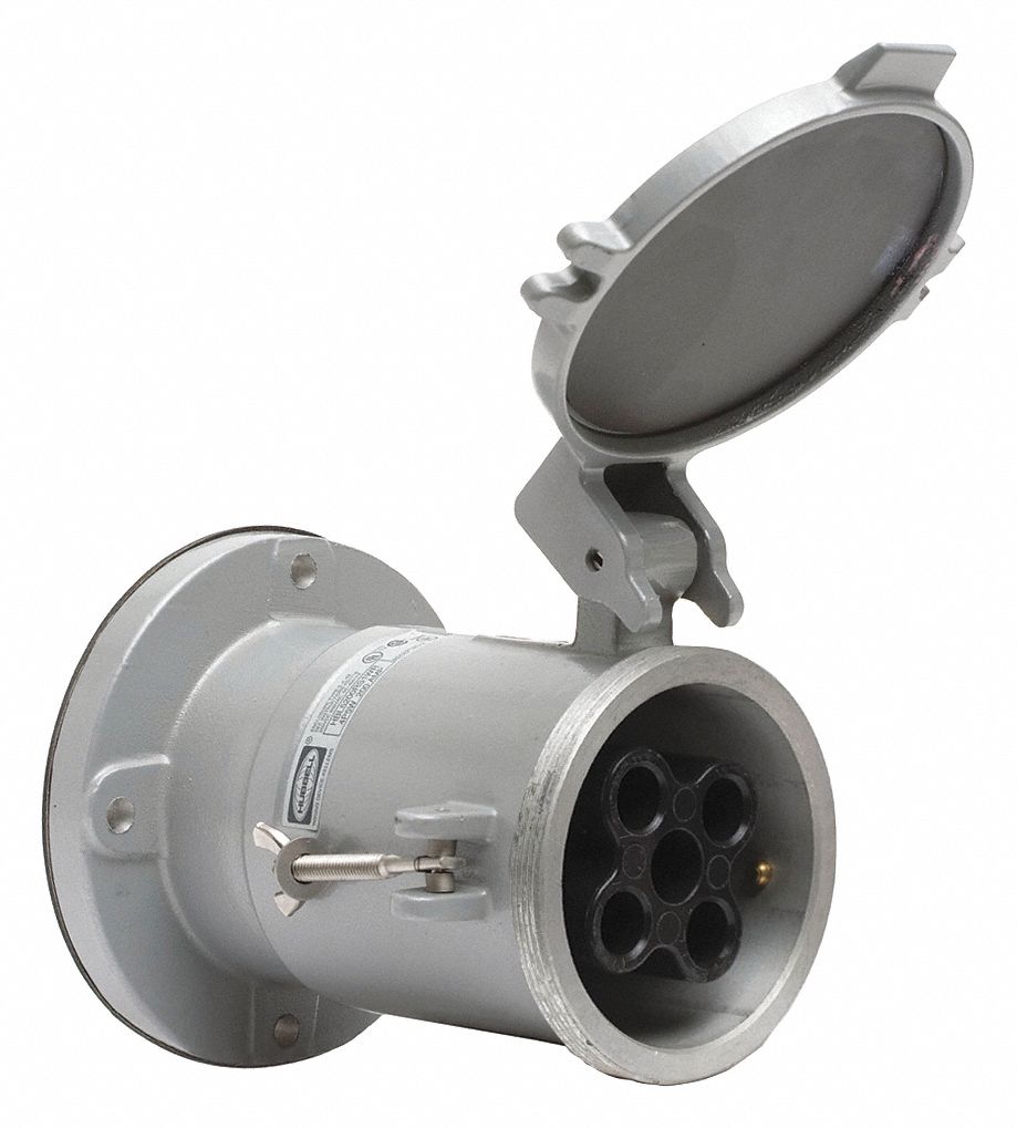 HUBBELL HBL4200RS2W Watertight Pin and Sleeve Receptacle Gry