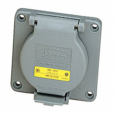 HUBBELL HBL6375S WT Lck Recpt 50 A Blk Steel NoNEMA 1Gng