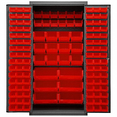 DURHAM MFG 2501BDLP1261795 K4899 Bin Cabinet 72 x36 x24 Grey 126RedBns