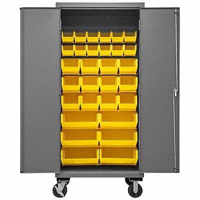 DURHAM MFG 2501MBLP3095 K4878 Bin Cabinet 80 x36 x24 Grey 30YellowBns