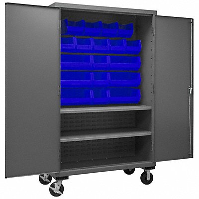 DURHAM MFG 2502MBLP182S5295 K4884 Bin Cabinet 80 x48 x24 Grey 18BlueBns