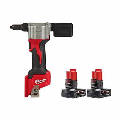 MILWAUKEE 25502048112412 M12 Rivet Tool + M12 Battery 2PK