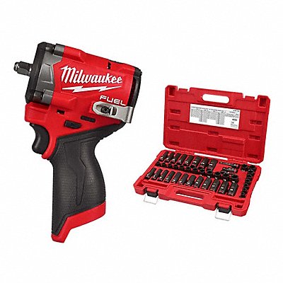 MILWAUKEE 25622049667009 M12 FUEL Impact Wrench + 43PC Socket Set