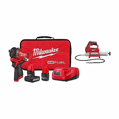 MILWAUKEE 256322244620 M12 FUEL Impact Wrench + M12 Grease Gun