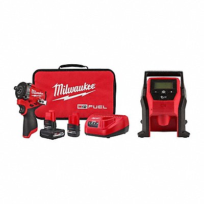 MILWAUKEE 256322247520 M12 FUEL Impact Wrench Kit+ M12 Inflator
