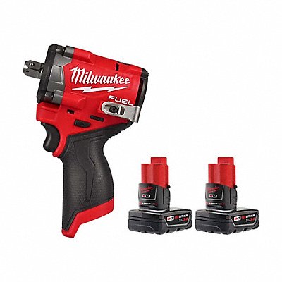 MILWAUKEE 2563P2048112412 M12 FUEL 1/2 Impact Wrench + Battery2PK