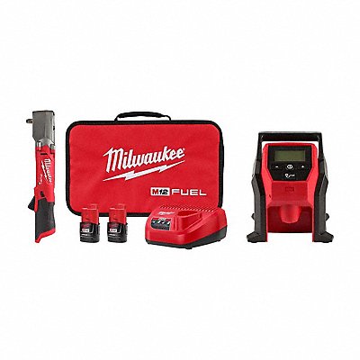 MILWAUKEE 256422247520 M12 FUEL Impact Wrench Kit+ M12 Inflator