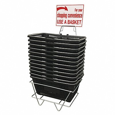 R.W. ROGERS COMPANY INC H2112010 Hand Basket Set Regular Black Plastic