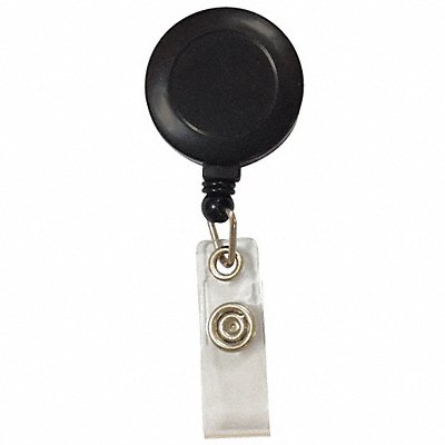 GRAINGER 25DU59 Retractable Badge holder w/Clip Blk PK10
