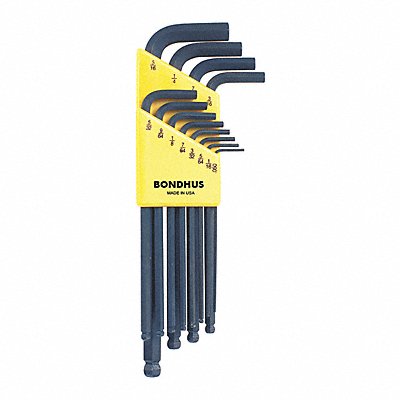 BONDHUS 10936 Hex Key Set L 2 21/32 in to 6 in