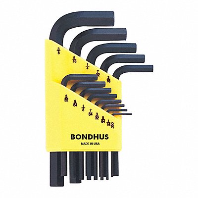 BONDHUS 12237 Set 13 Hex L-Wrenches - Short