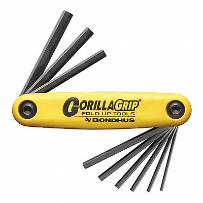 BONDHUS 12591 Hex Key Set Folded 1 3/4 in to 4 3/8 in