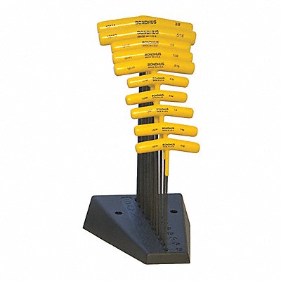 BONDHUS 13190 Hex Key Set T 6 5/32 in to 11 27/32
