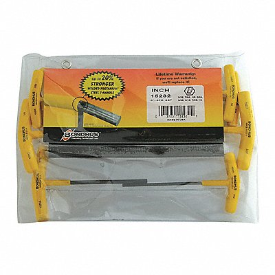 BONDHUS 15232 Set 8 Hex T-Handles 6 Length