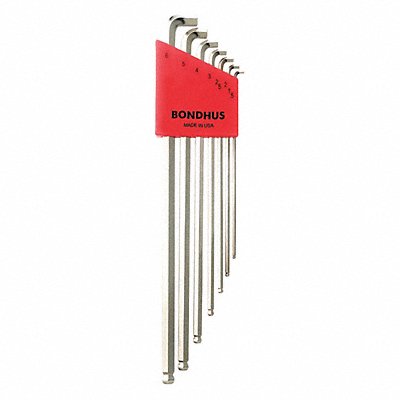 BONDHUS 16792 Set 7 Plated Ball End L-Wrenches Xl