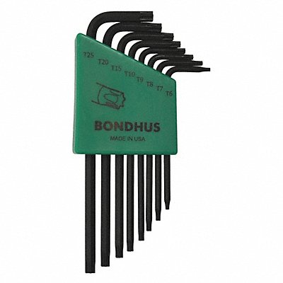 BONDHUS 32434 Set 8 Tamper Resistant Star L-Wrenches