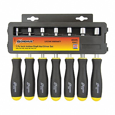 BONDHUS 48445 Set 7 Hollow Shaft Nut Driver