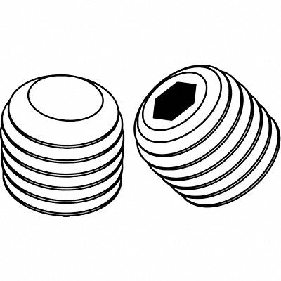 GRAINGER SSFFIA0250025050P Socket Set Screw Grubscrew Flat Point 1/4 -28 1/4 L PK50