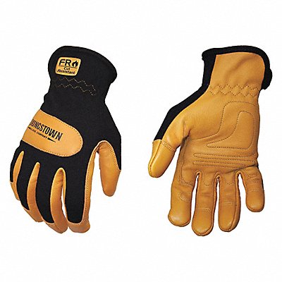 YOUNGSTOWN GLOVE CO. 12327080M Mechanics Gloves Leather Blk/Tan M PR