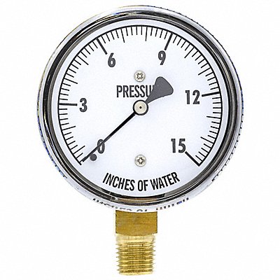 WGTC 25KL4LBW Differential Pressure Gauge 0 to 15 WC