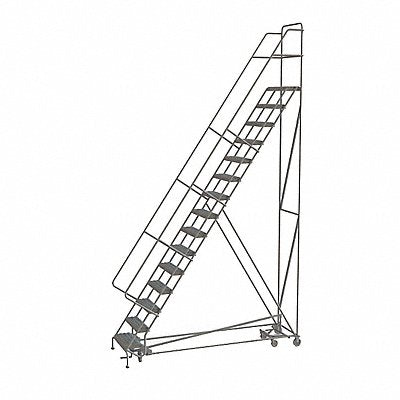 TRI-ARC KDAD115242 Rolling Ladder 15 Step Steel Serrated
