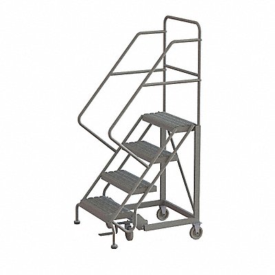 TRI-ARC KDEC104242 Rolling Ladder 4 Step Steel Serrated