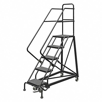 TRI-ARC KDEC105166 Rolling Ladder 5 Step Steel Perforated