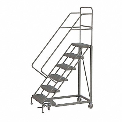 TRI-ARC KDEC106246 Rolling Ladder 6 Step Steel Perforated