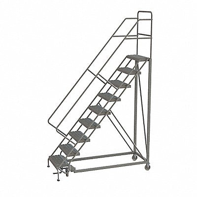 TRI-ARC KDEC109246 Rolling Ladder 9 Step Steel Perforated