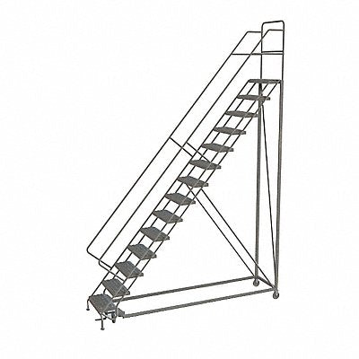 TRI-ARC KDEC114246 Rolling Ladder 14 Step Steel Perforated