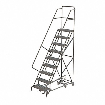 TRI-ARC KDAD109242 Rolling Ladder 9 Step Steel Serrated