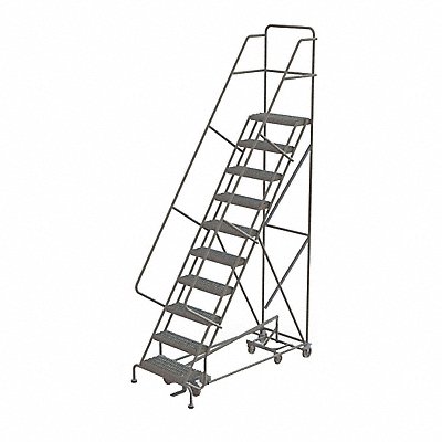 TRI-ARC KDAD110242 Rolling Ladder 10 Step Steel Serrated