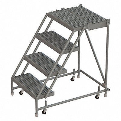 TRI-ARC KDSR004242D2 Rolling Ladder 4 Step Steel Serrated