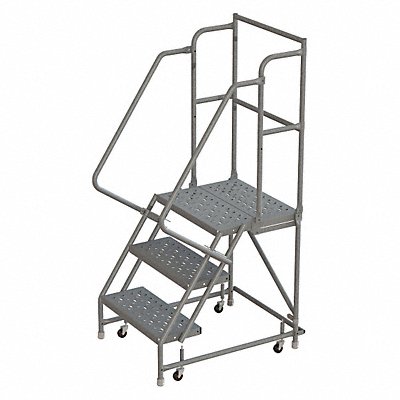 TRI-ARC KDSR103246D3 Rolling Ladder 3 Step Steel Perforated