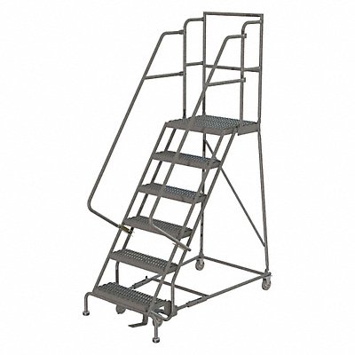 TRI-ARC KDSR106162D2 Rolling Ladder 6 Step Steel Serrated