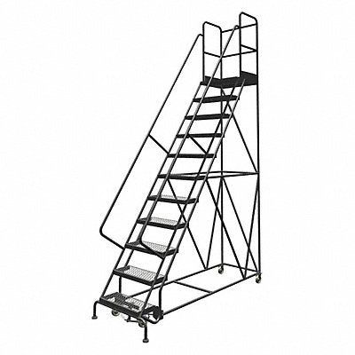 TRI-ARC KDSR111242D3 Rolling Ladder 11 Step Steel Serrated