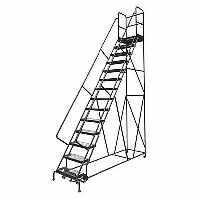 TRI-ARC KDSR114242D3 Rolling Ladder 14 Step Steel Serrated