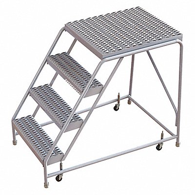 TRI-ARC WLAR004245D5 Rolling Ladder 4 Step Aluminum Serrated
