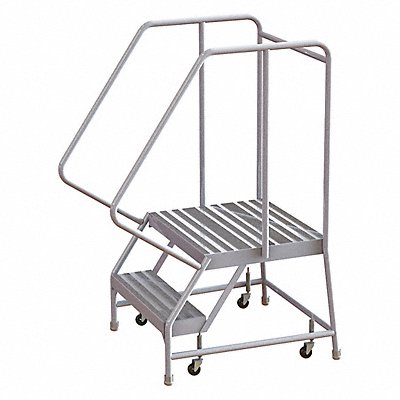 TRI-ARC WLAR102164D4 Rolling Ladder 2 Step Aluminum Ribbed