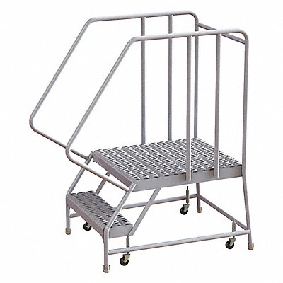 TRI-ARC WLAR102245D5 Rolling Ladder 2 Step Aluminum Serrated